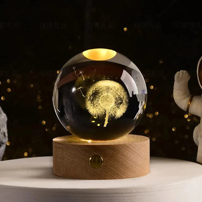 3D Laser Engraved Crystal Ball